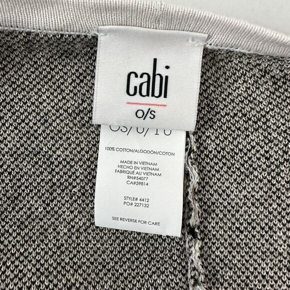 Cabi 4412 Serpent Wrap OS Gray Snake Print Knit Cape Python Sweater Stretch - Picture 9 of 12